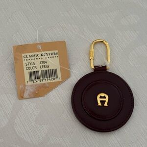 Etienne Aigner Classic Keyfob in Burgundy and Gold